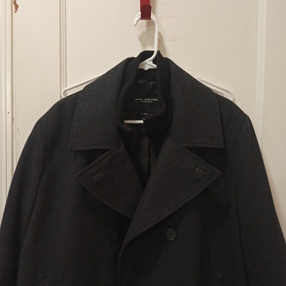 Marc New York Andrew Marc Mens Large Insulated Wool Coat Quilted NWOT - Picture 2 of 16